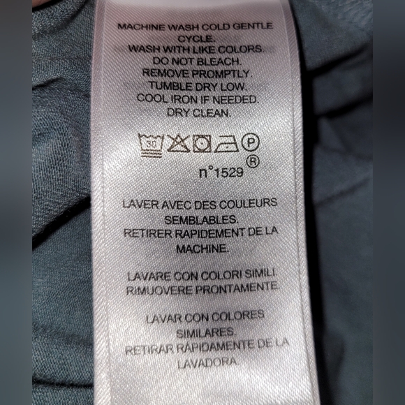 Lauren Ralph Lauren Faux Wrap Peplum Blouse- Sage Green - Picture 9 of 10